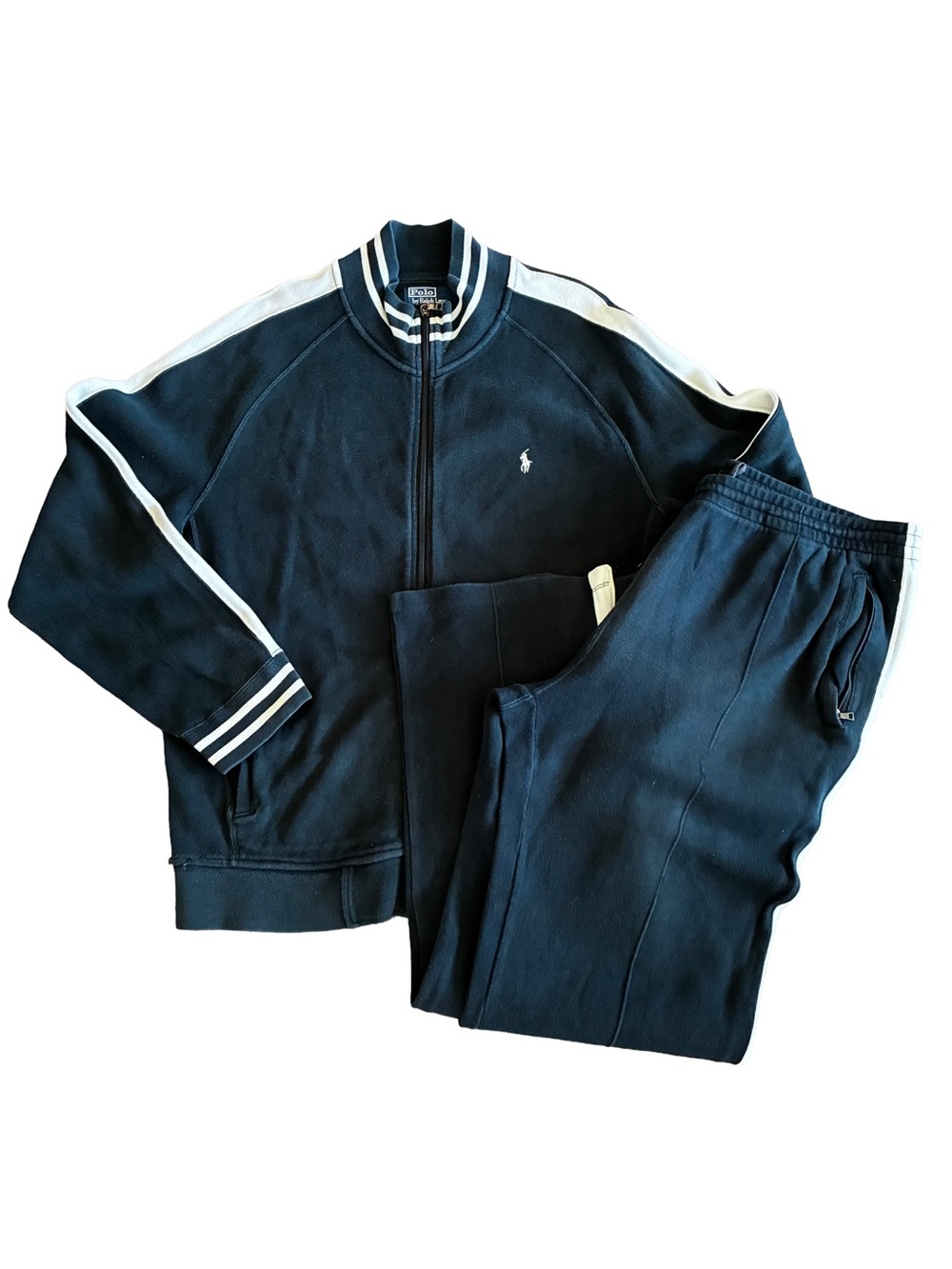 Vintage Polo Ralph Lauren Heavyweight Cotton Tracksuit Set Men’s XL Navy Y2K